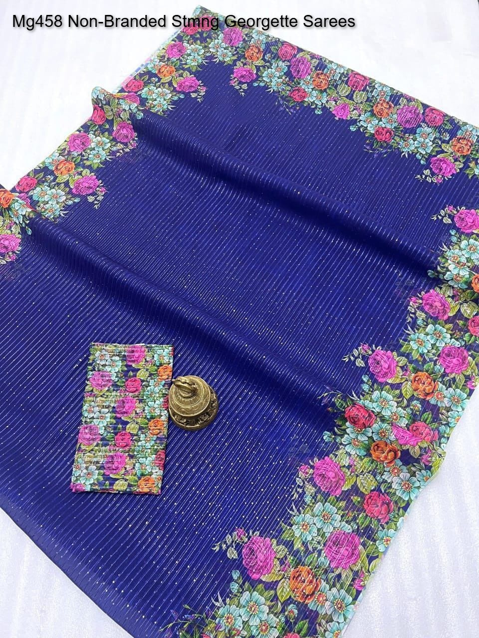 Mg458 Non-Branded Stmng Georgette Sarees