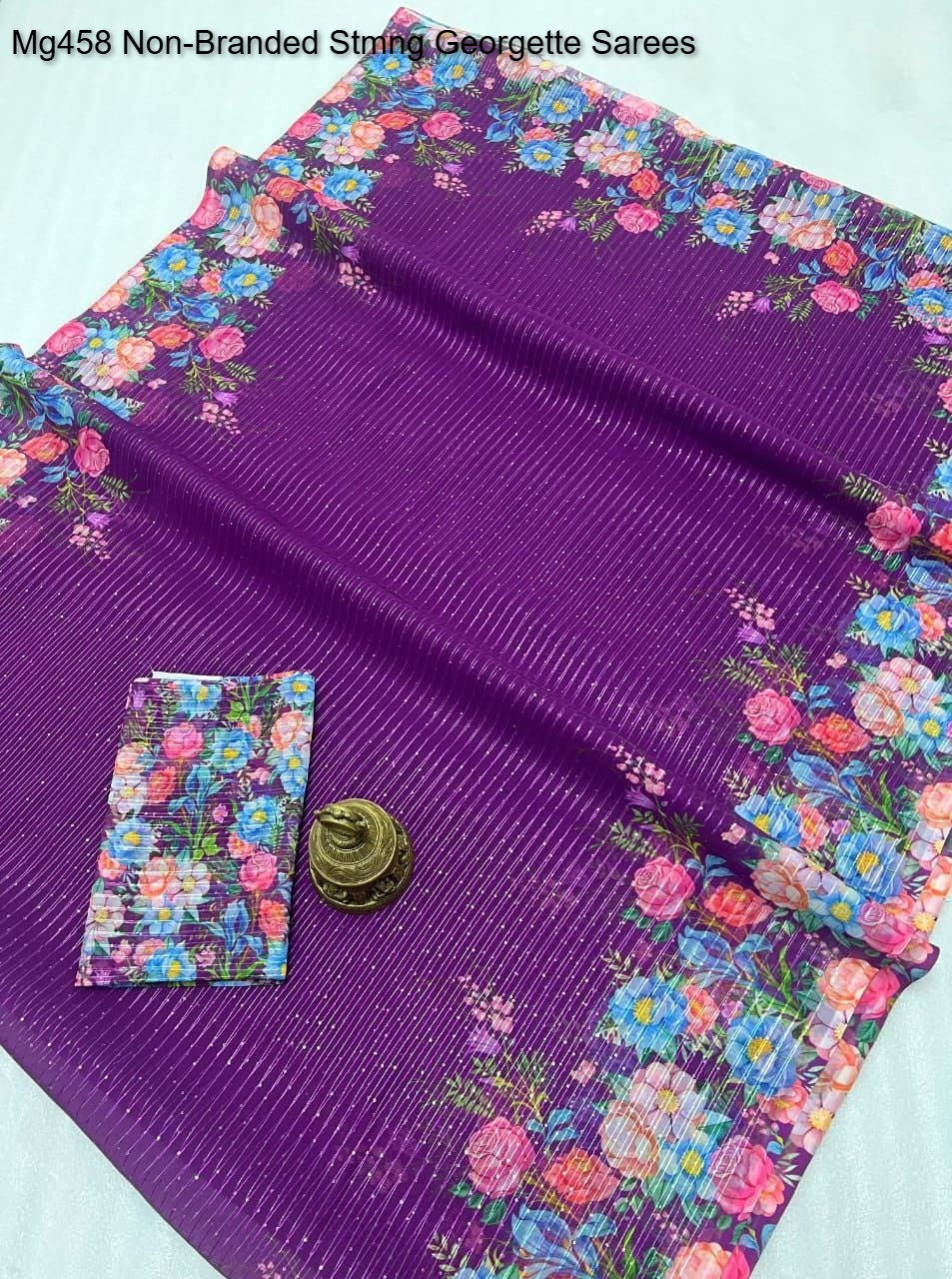 Mg458 Non-Branded Stmng Georgette Sarees