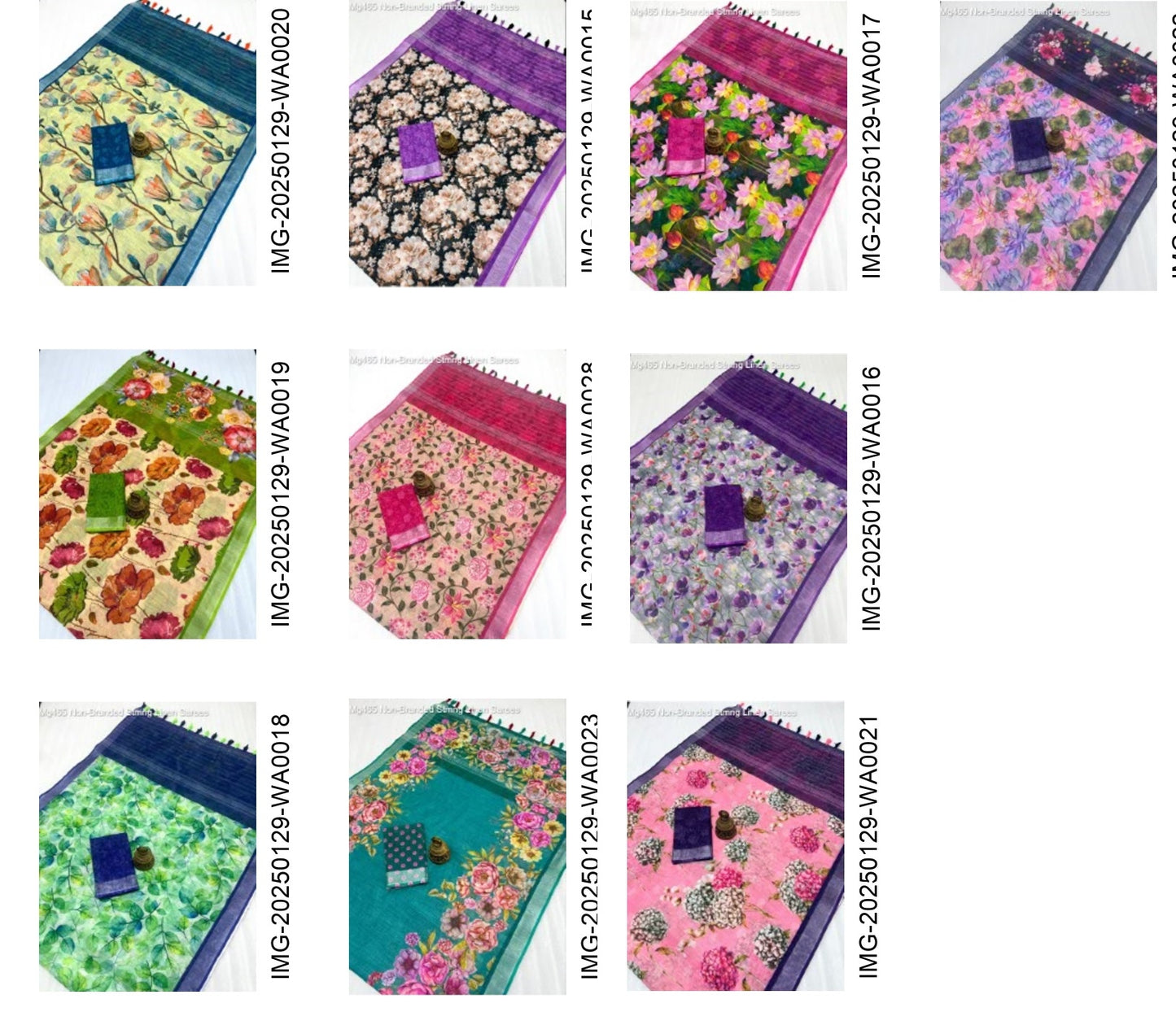 Mg465 Non-Branded Stmng Linen Sarees