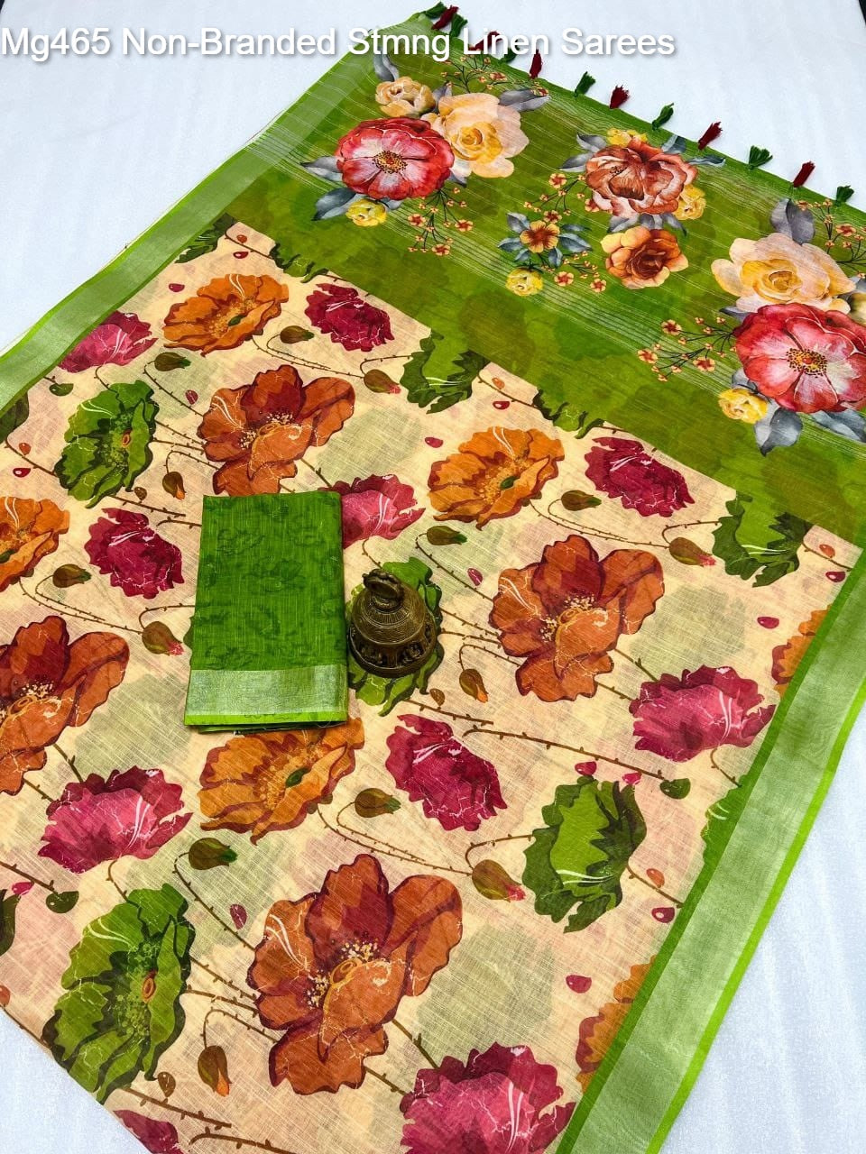 Mg465 Non-Branded Stmng Linen Sarees