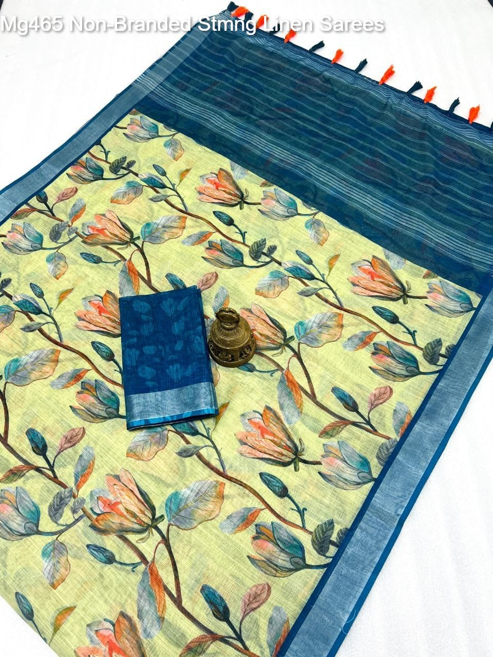 Mg465 Non-Branded Stmng Linen Sarees