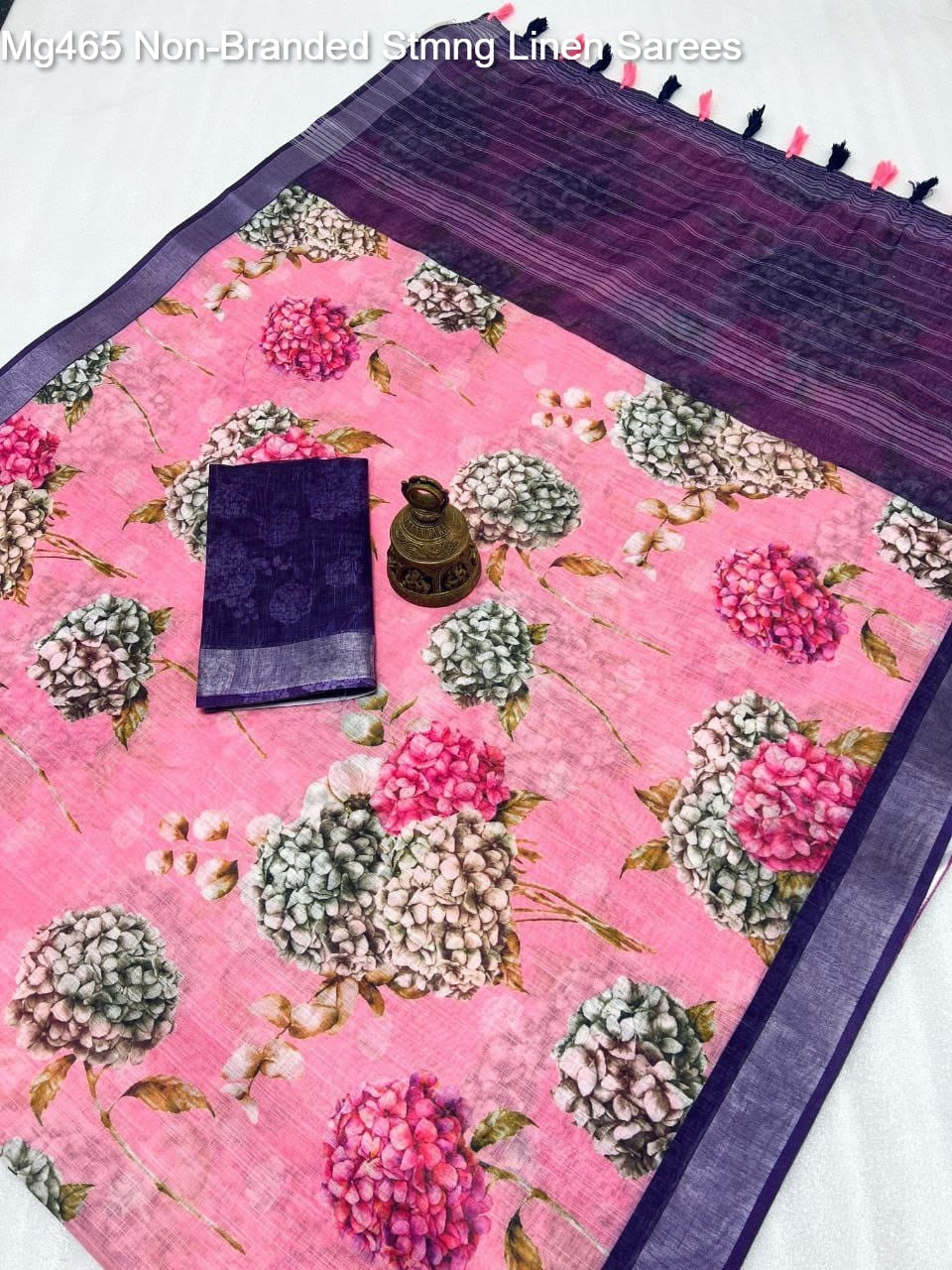 Mg465 Non-Branded Stmng Linen Sarees