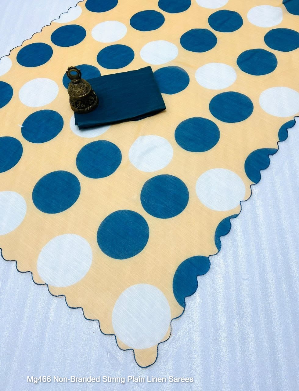 Mg466 Non-Branded Stmng Plain Linen Sarees