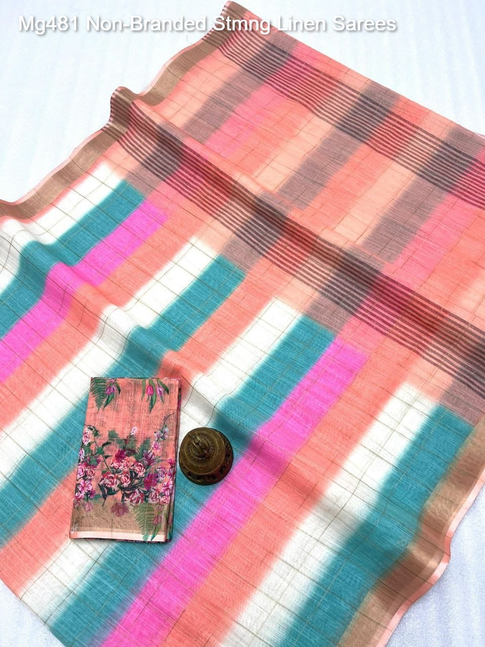 Mg481 Non-Branded Stmng Linen Sarees