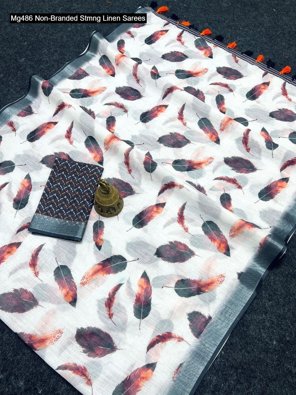 Mg486 Non-Branded Stmng Linen Sarees