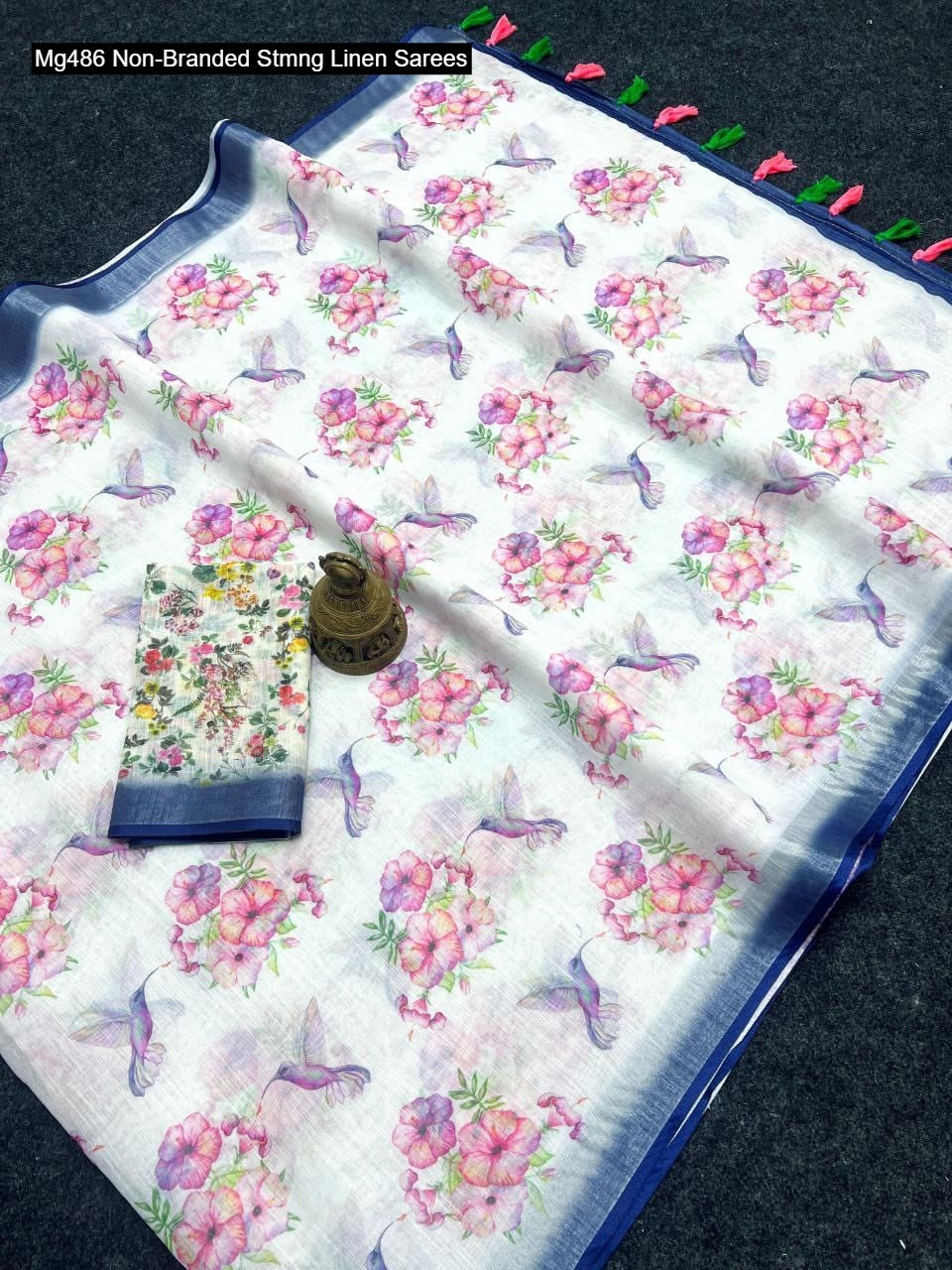 Mg486 Non-Branded Stmng Linen Sarees