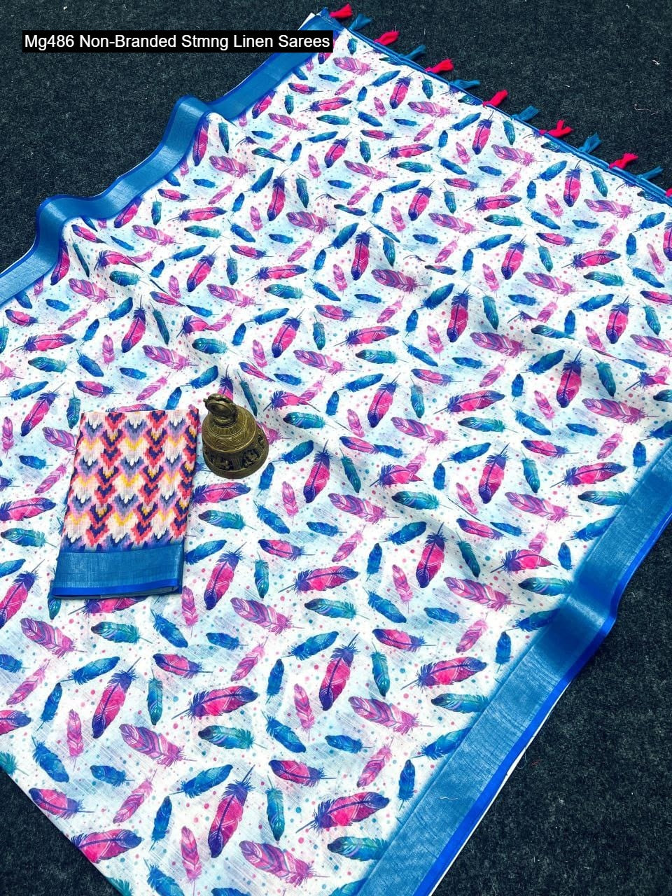 Mg486 Non-Branded Stmng Linen Sarees