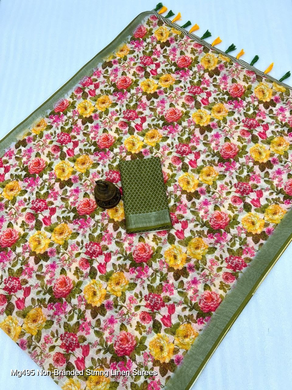 Mg495 Non-Branded Stmng Linen Sarees