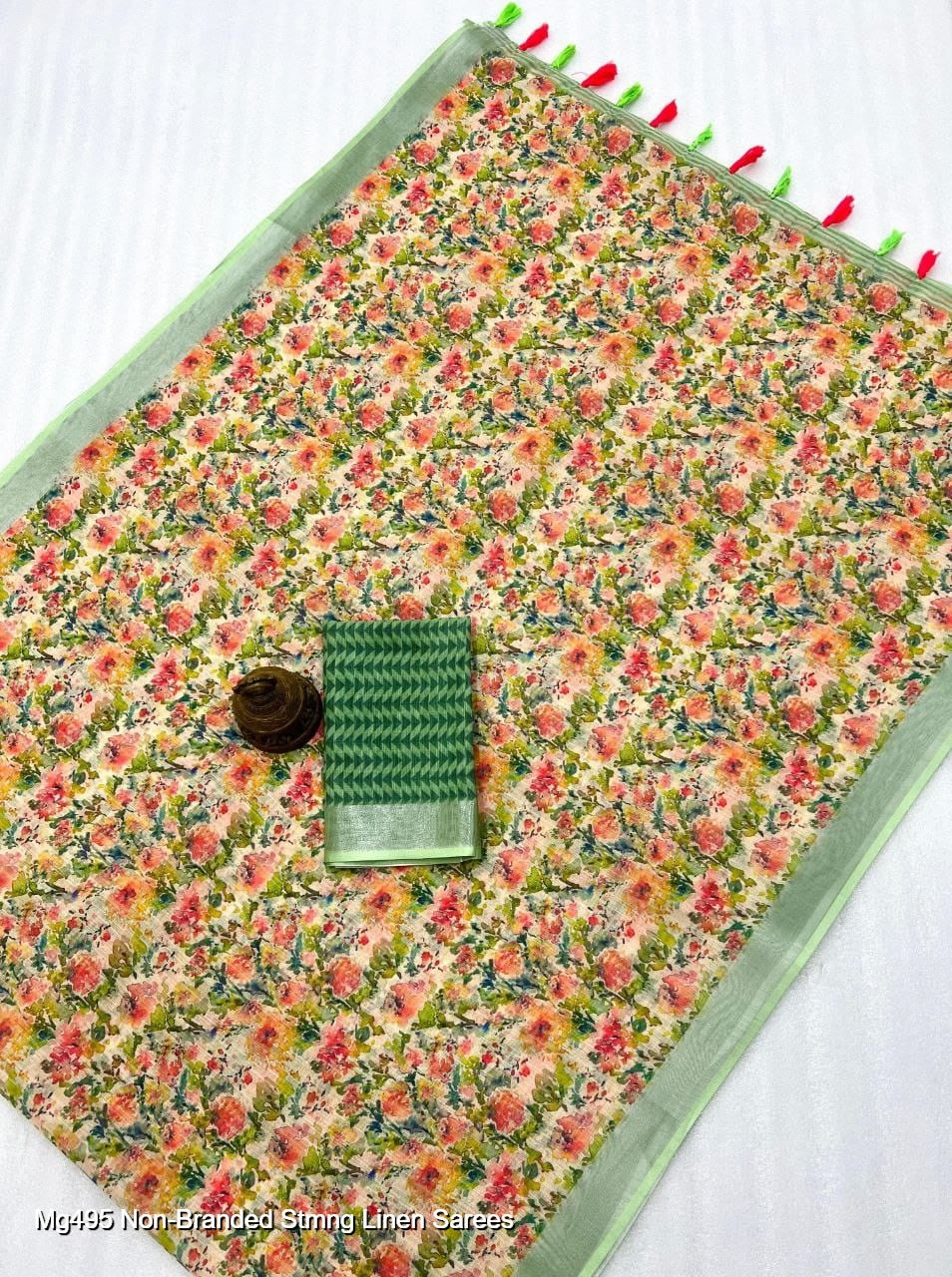 Mg495 Non-Branded Stmng Linen Sarees