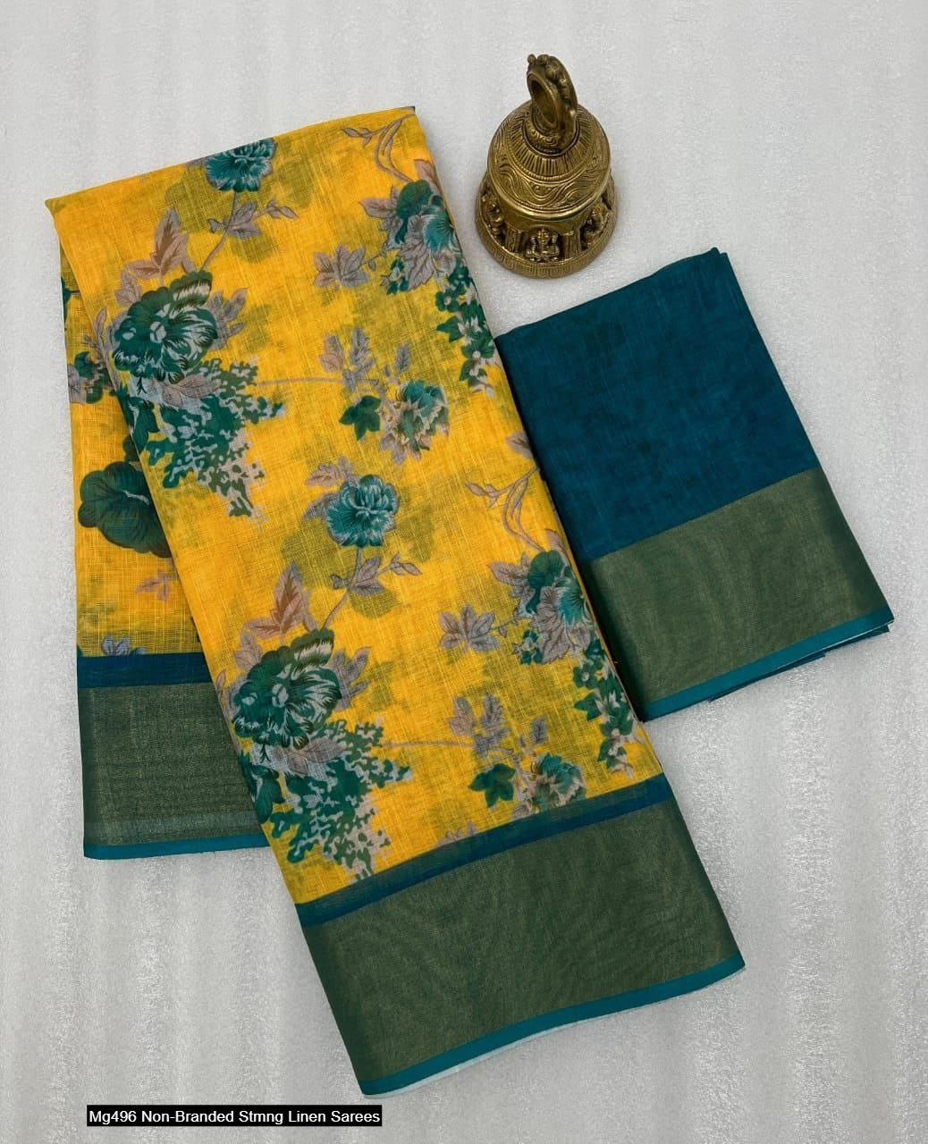 Mg496 Non-Branded Stmng Linen Sarees
