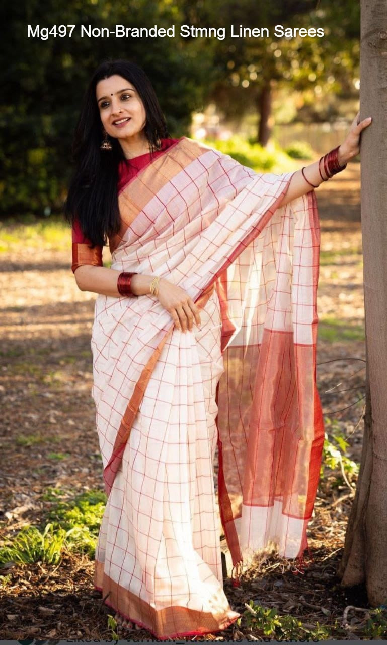 Mg497 Stmng Linen Sarees