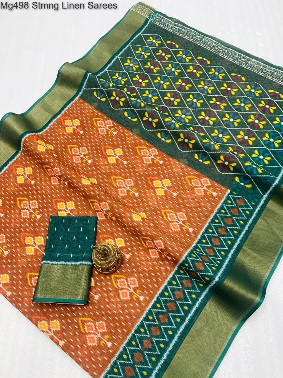 Mg498 Non-Branded Stmng Linen Sarees