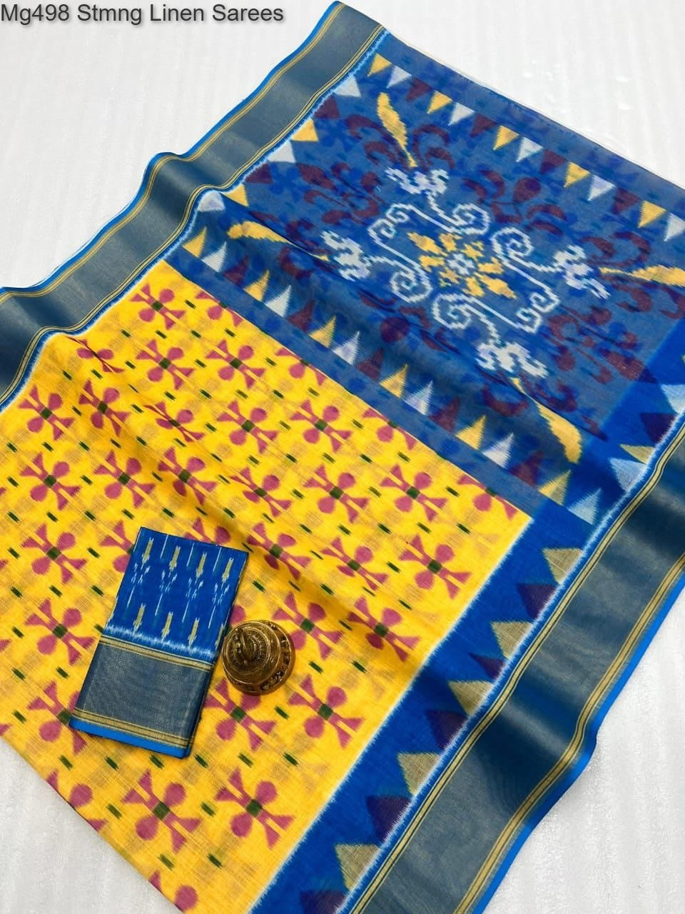 Mg498 Non-Branded Stmng Linen Sarees