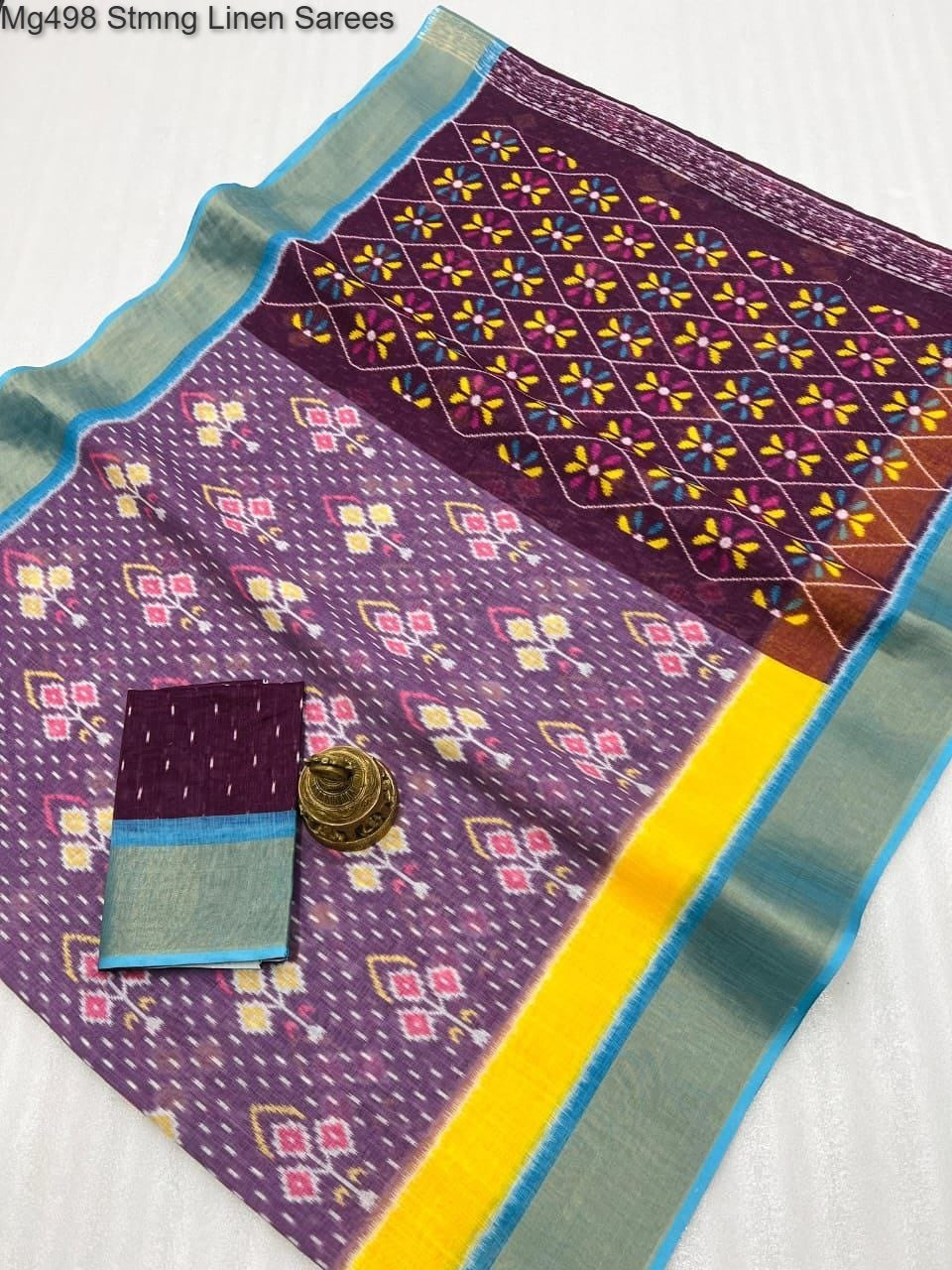 Mg498 Non-Branded Stmng Linen Sarees