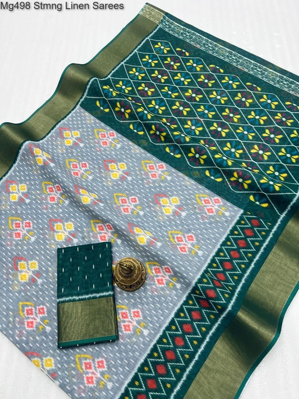 Mg498 Non-Branded Stmng Linen Sarees