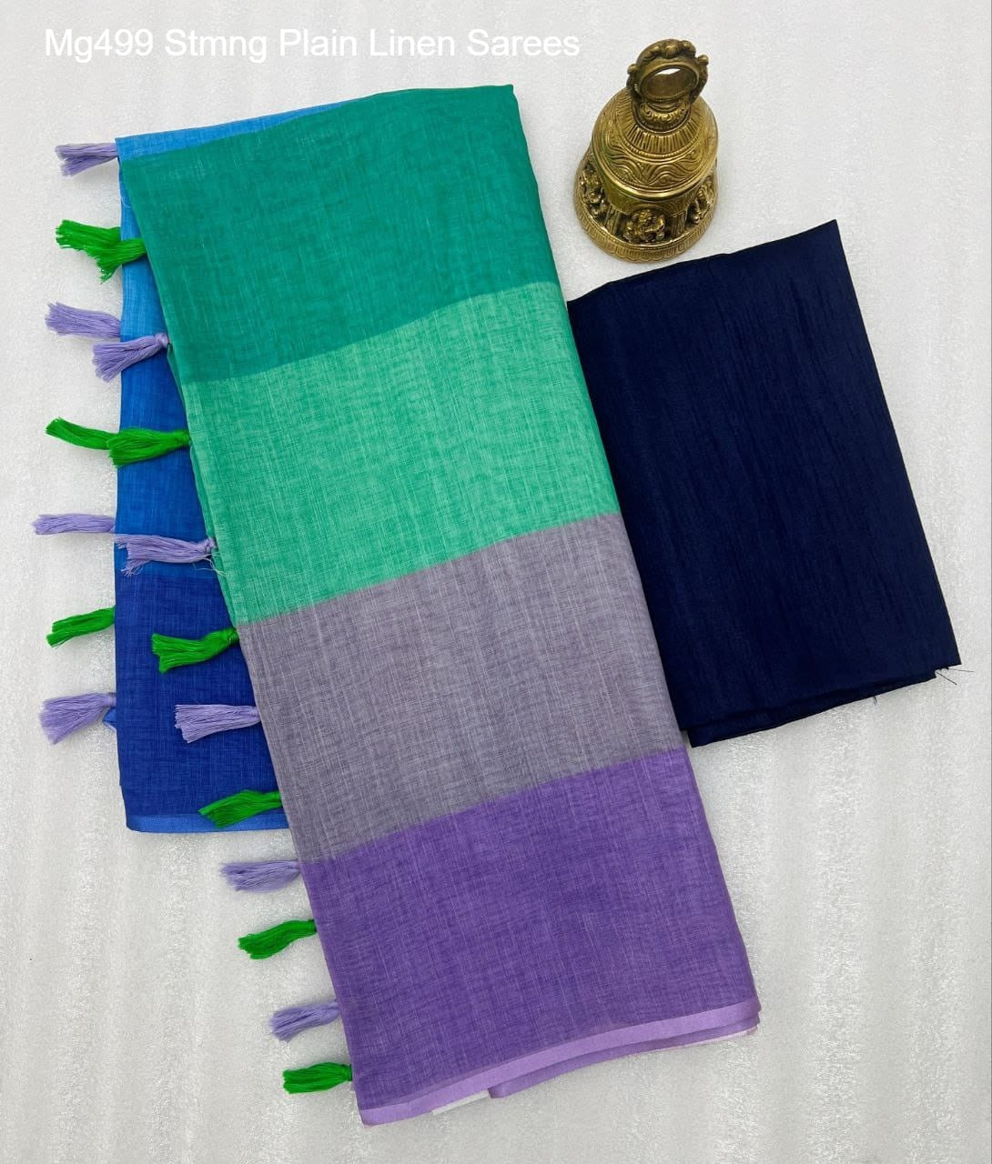 Mg499 Stmng Plain Linen Sarees