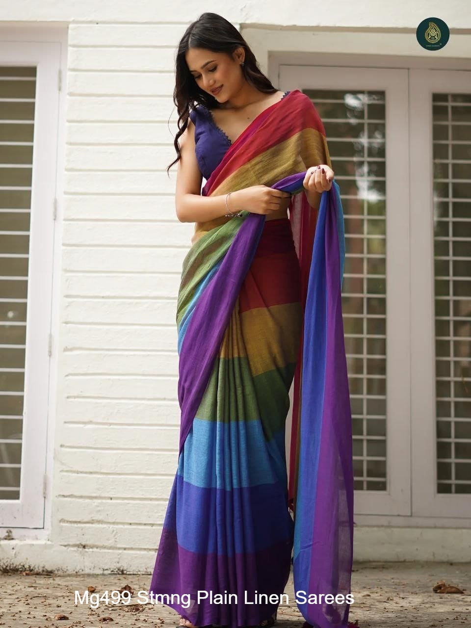 Mg499 Stmng Plain Linen Sarees