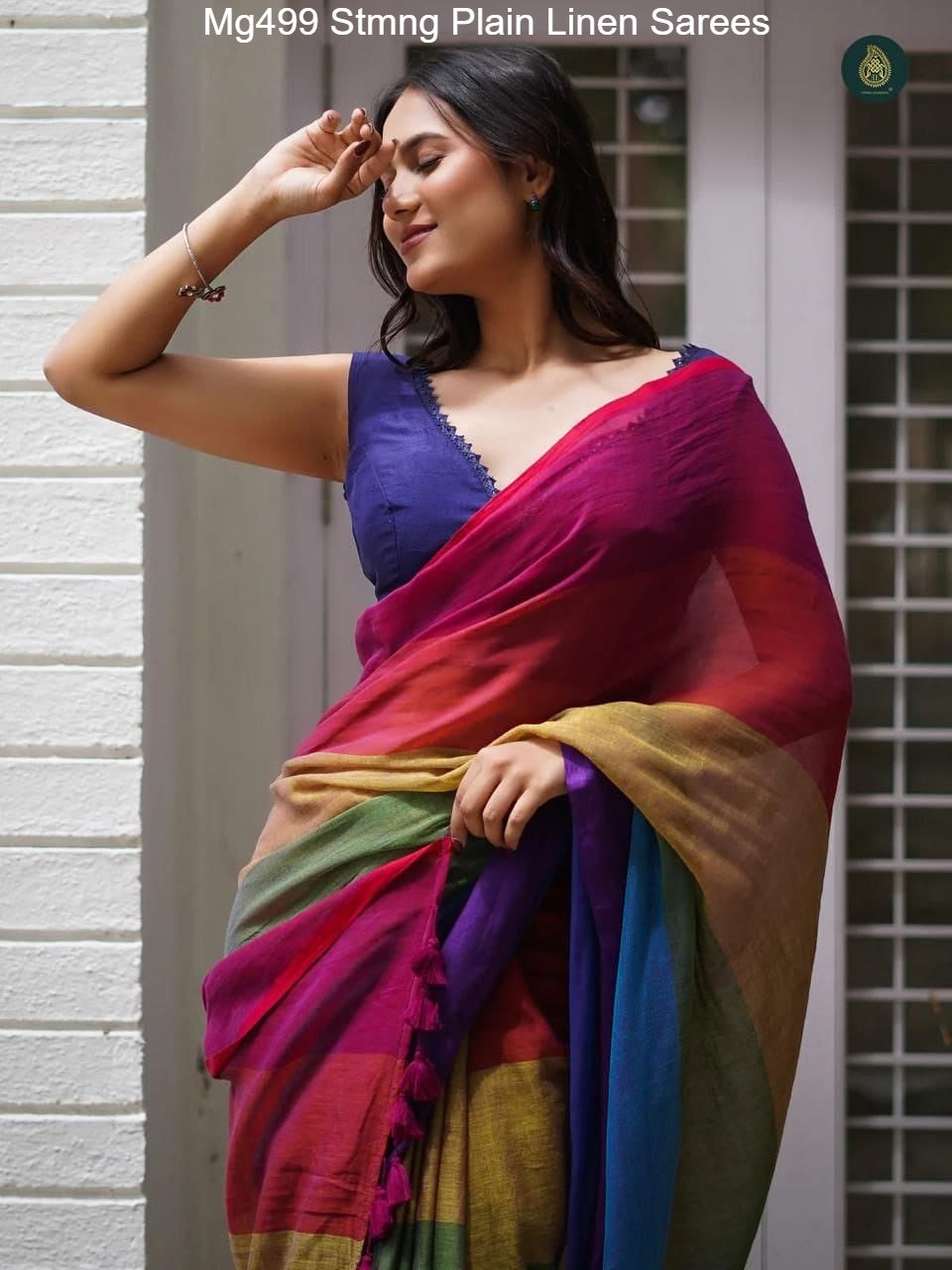 Mg499 Stmng Plain Linen Sarees