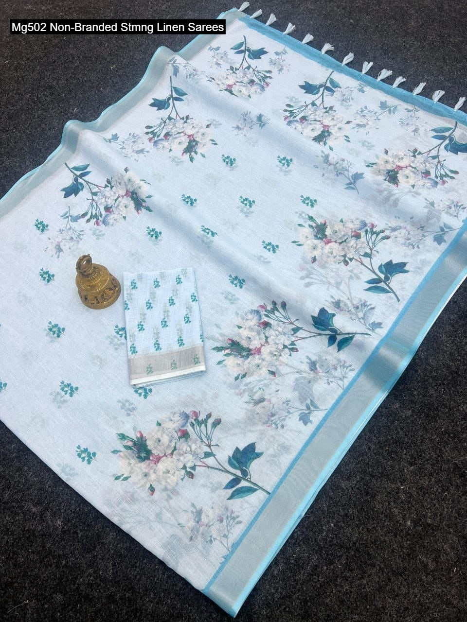 Mg502 Non-Branded Stmng Linen Sarees