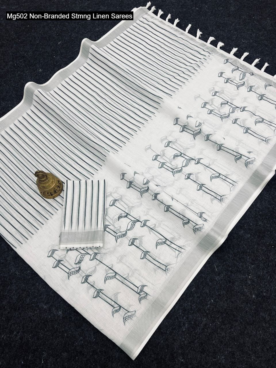 Mg502 Non-Branded Stmng Linen Sarees