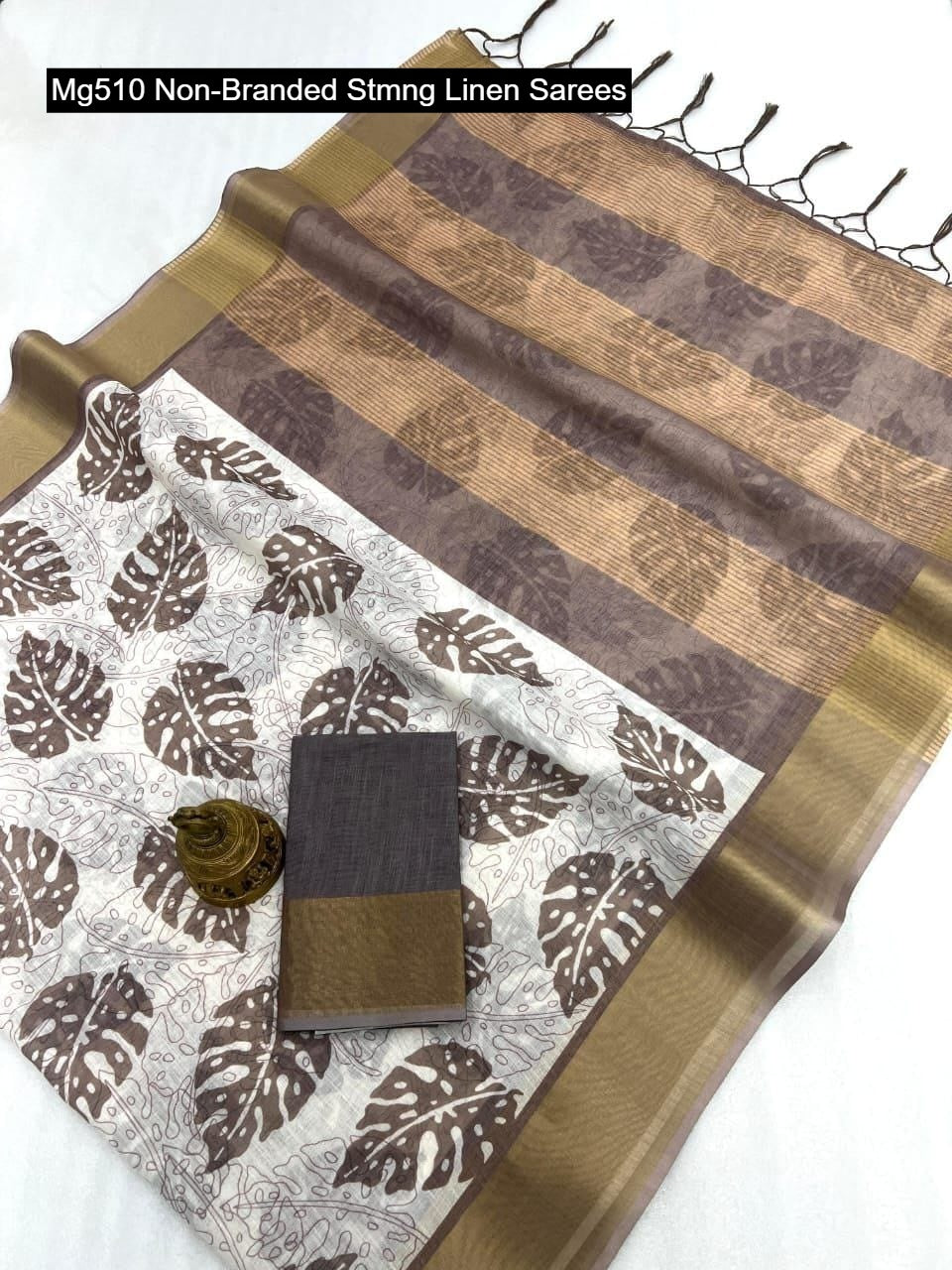 Mg510 Non-Branded Stmng Linen Sarees