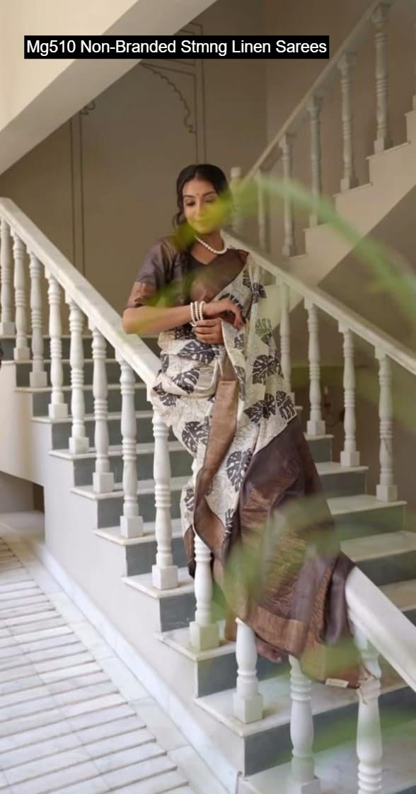Mg510 Non-Branded Stmng Linen Sarees