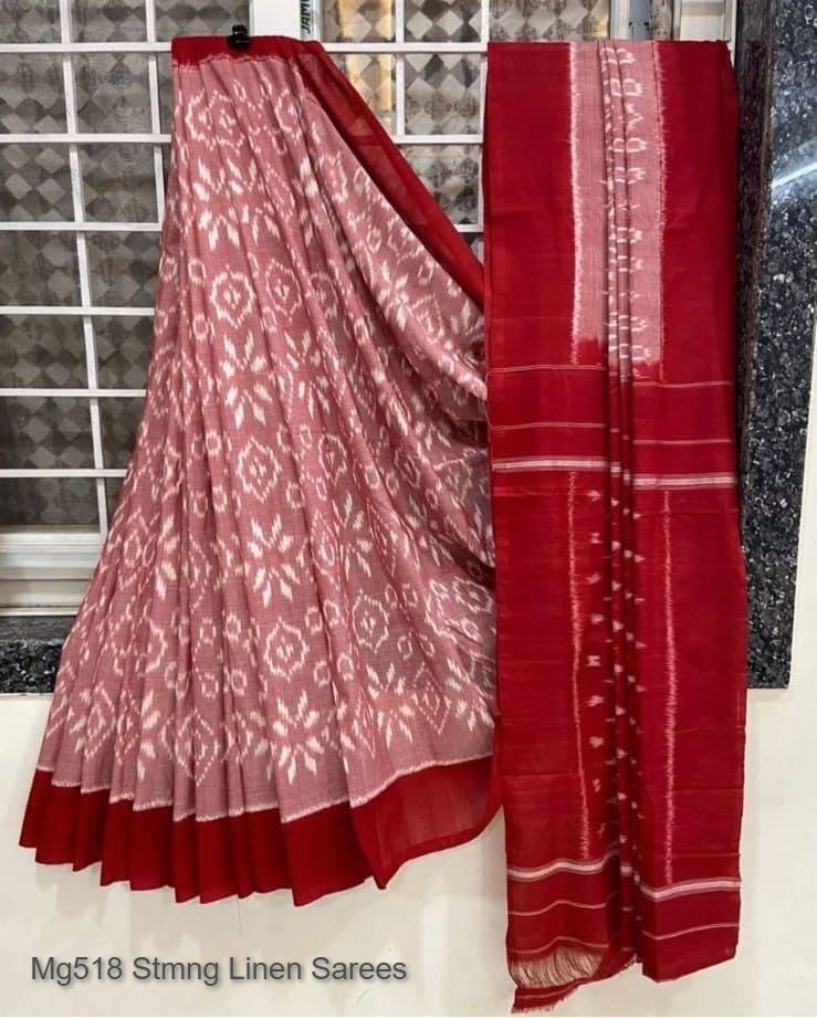 Mg518 Stmng Linen Sarees