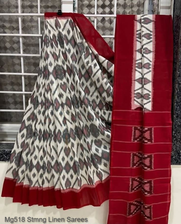 Mg518 Stmng Linen Sarees