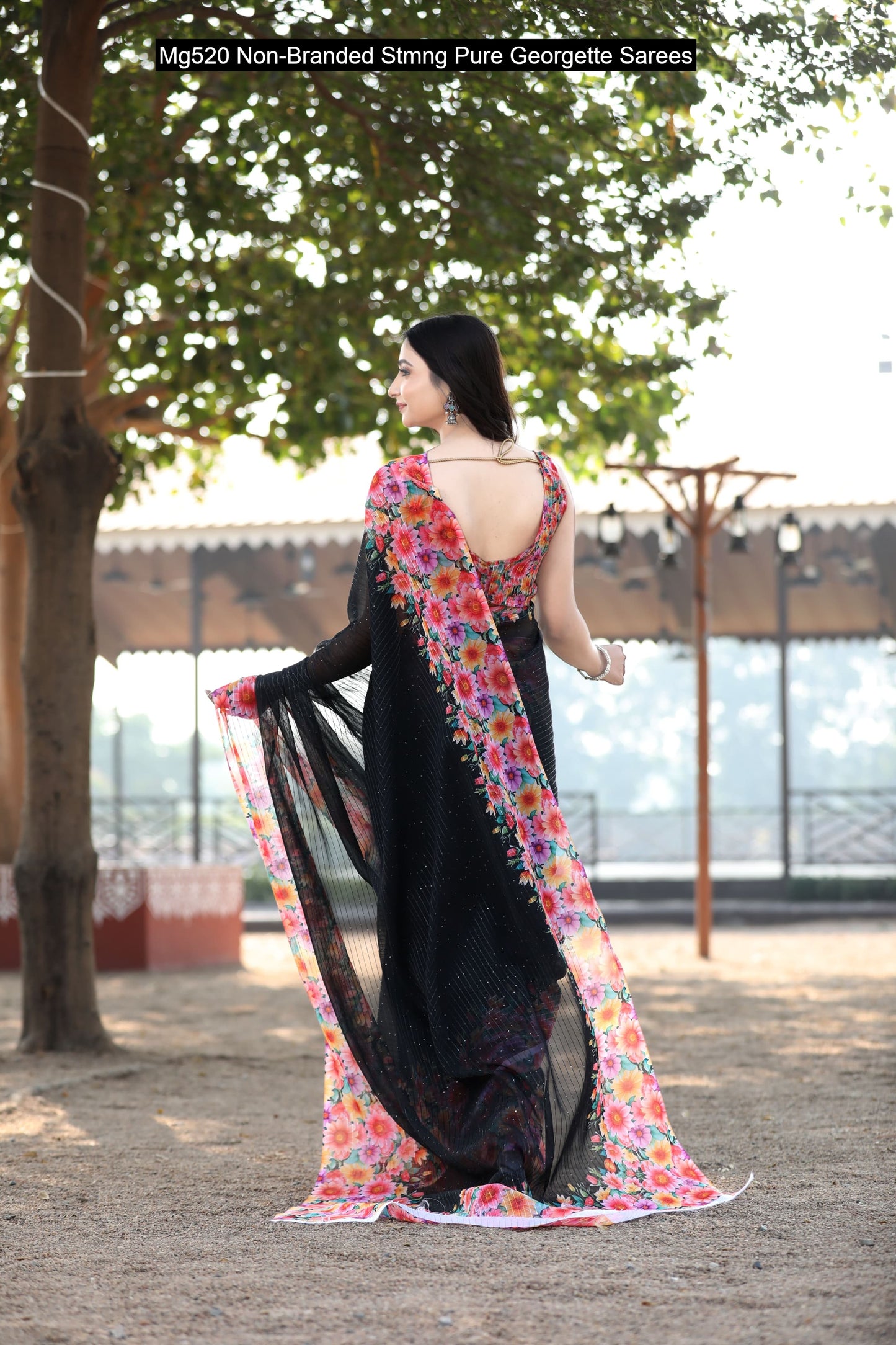 Mg520 Non-Branded Stmng Pure Georgette Sarees