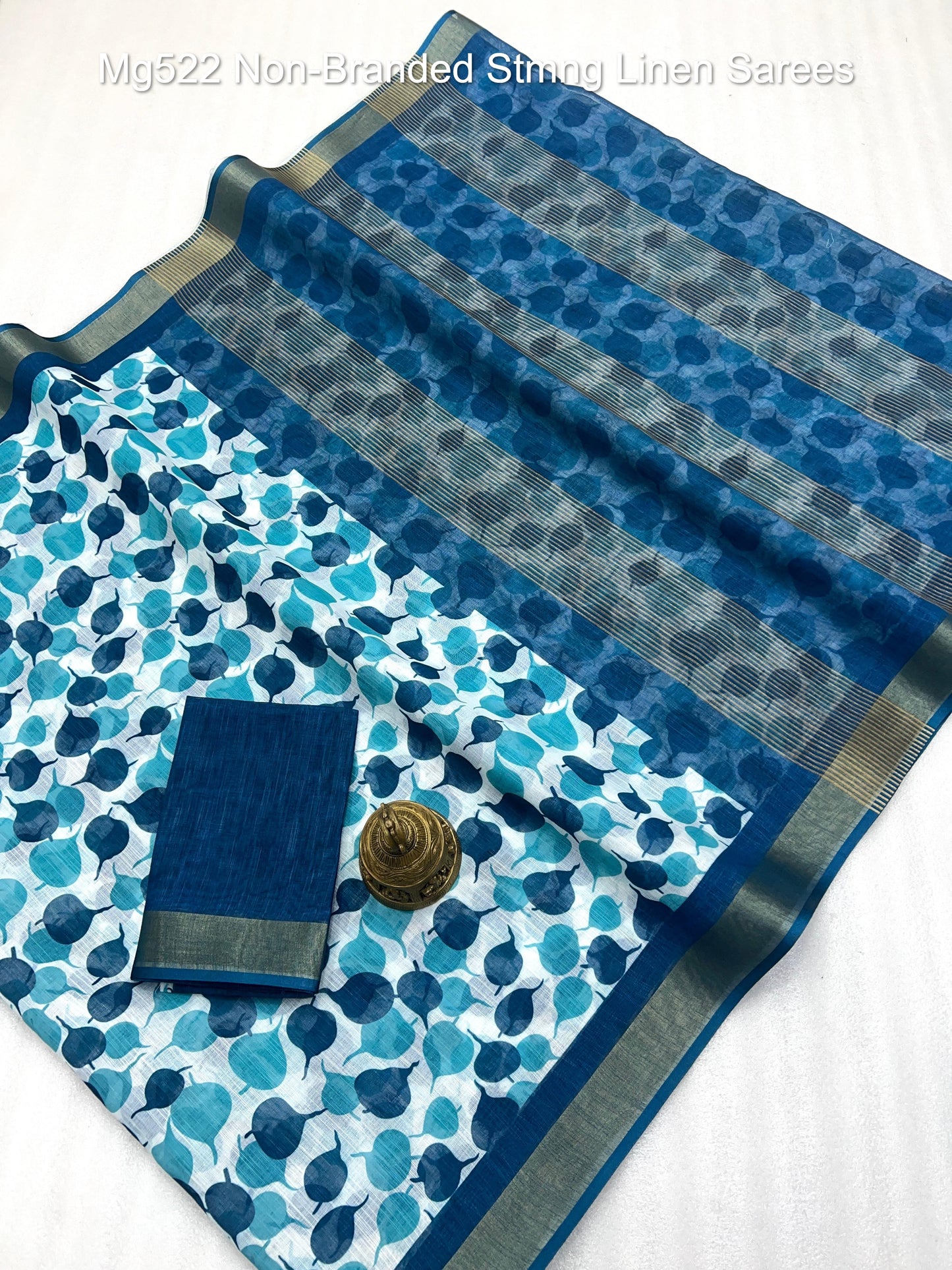 Mg522 Non-Branded Stmng Linen Sarees