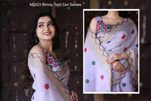 Mg523 Stmng Gold Zari Sarees
