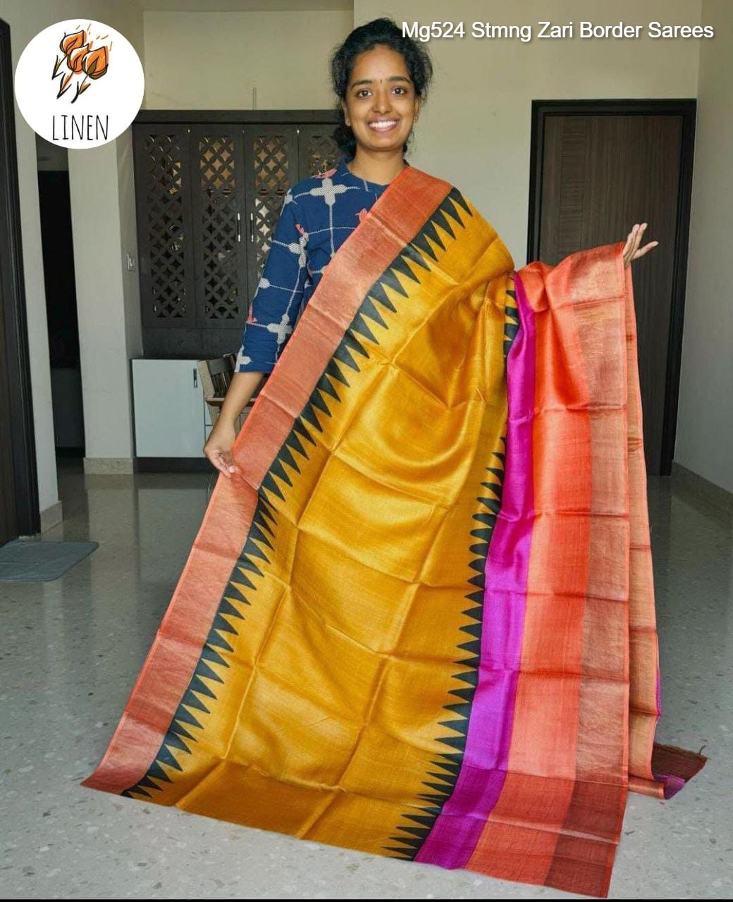 Mg524 Stmng Zari Border Sarees