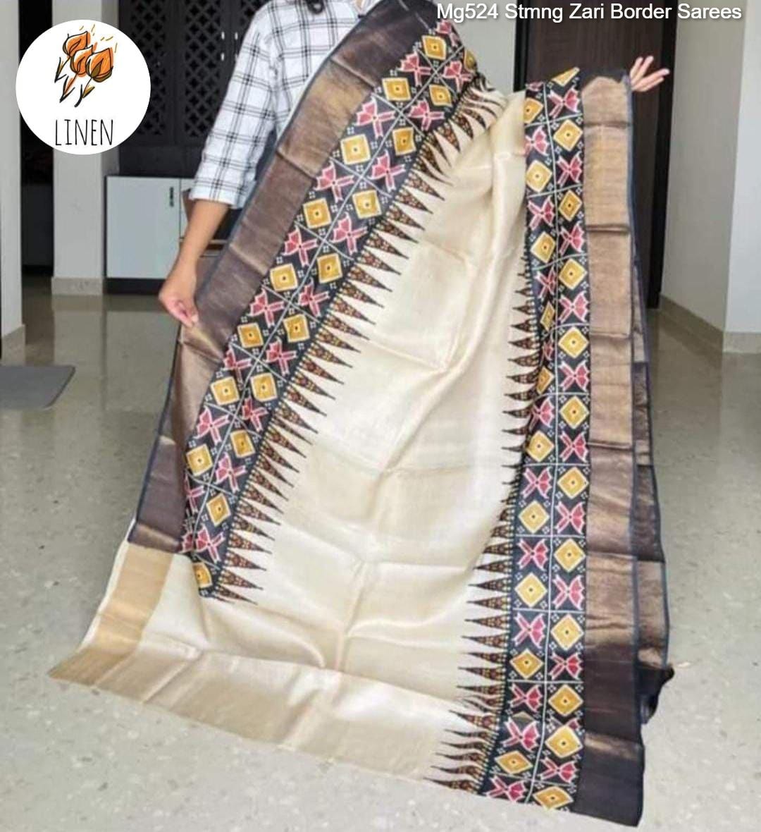 Mg524 Stmng Zari Border Sarees