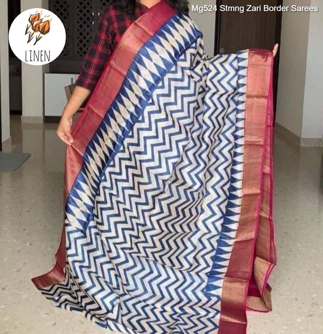 Mg524 Stmng Zari Border Sarees