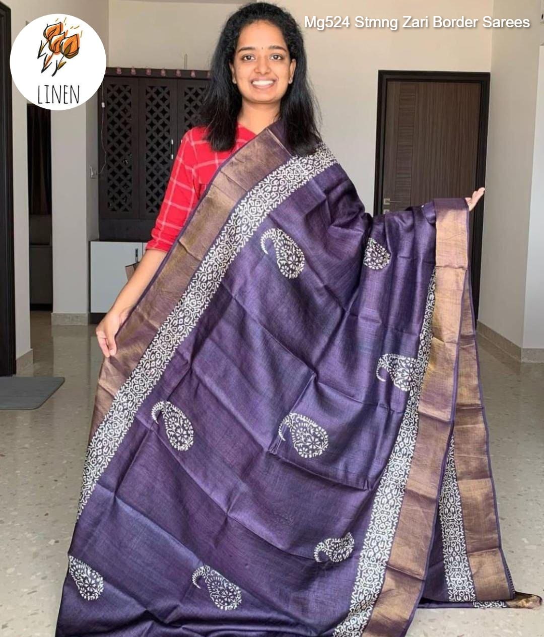 Mg524 Stmng Zari Border Sarees