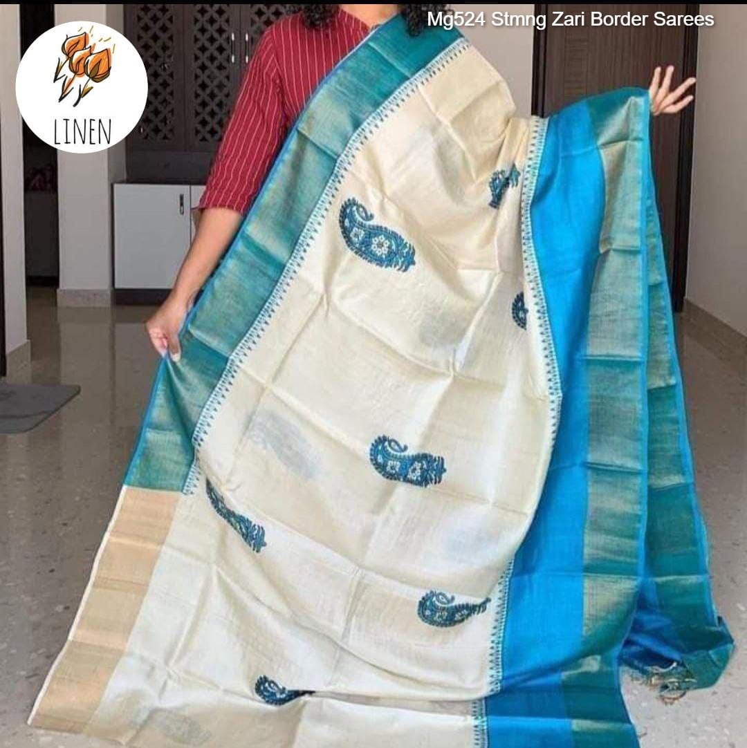 Mg524 Stmng Zari Border Sarees