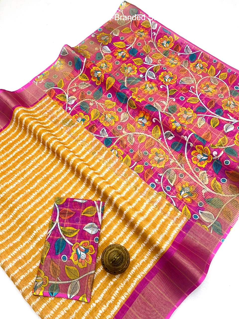 Mg526 Colour Non-Branded Stmng Gold Jari Sarees