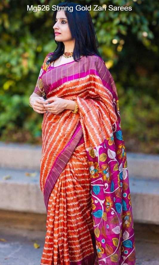 Mg526 Stmng Gold Zari Sarees