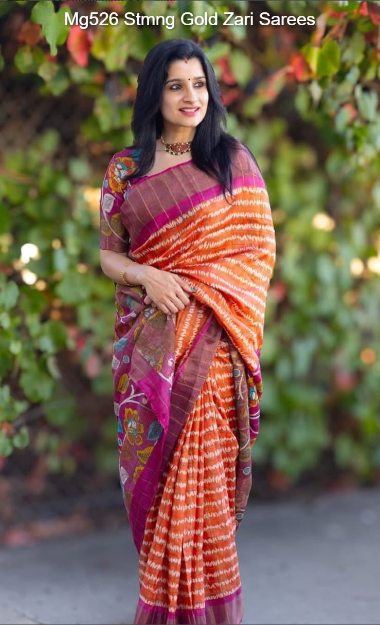 Mg526 Stmng Gold Zari Sarees