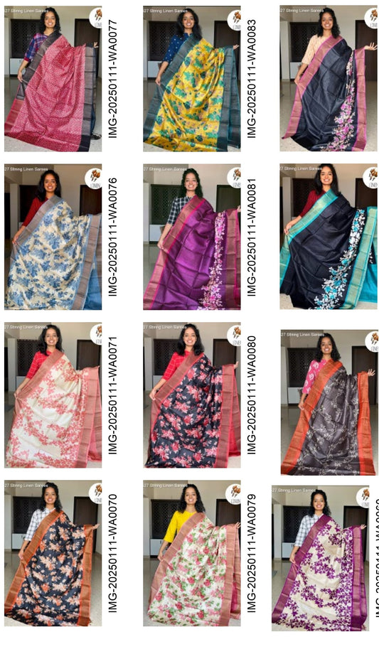 Mg527 Stmng Linen Sarees