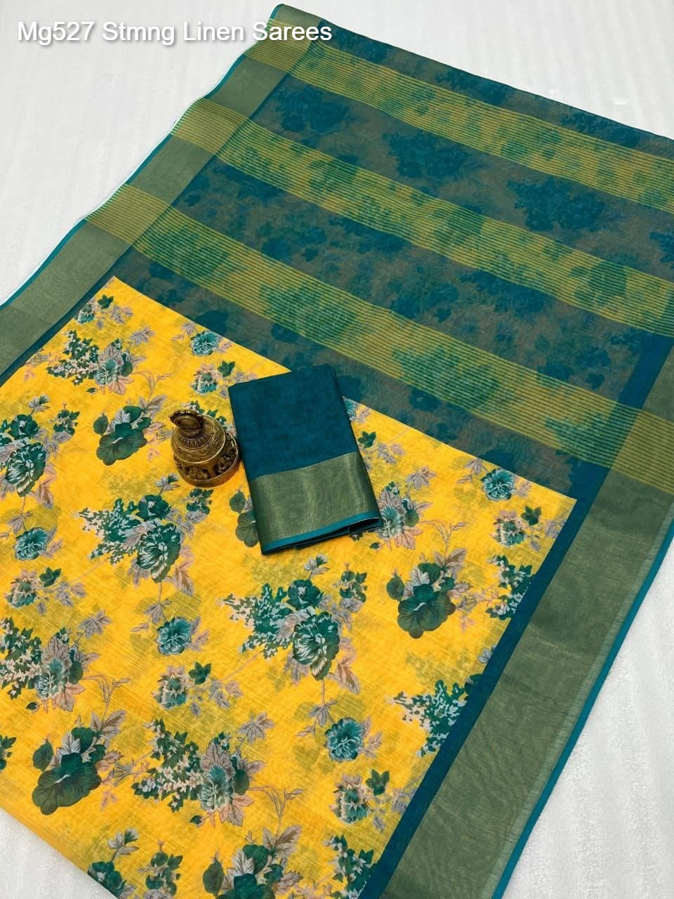 Mg527 Stmng Linen Sarees