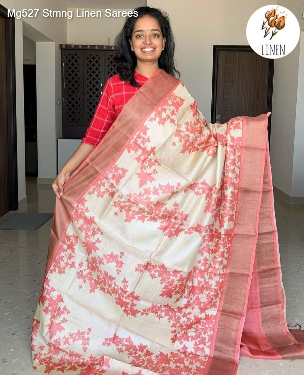 Mg527 Stmng Linen Sarees