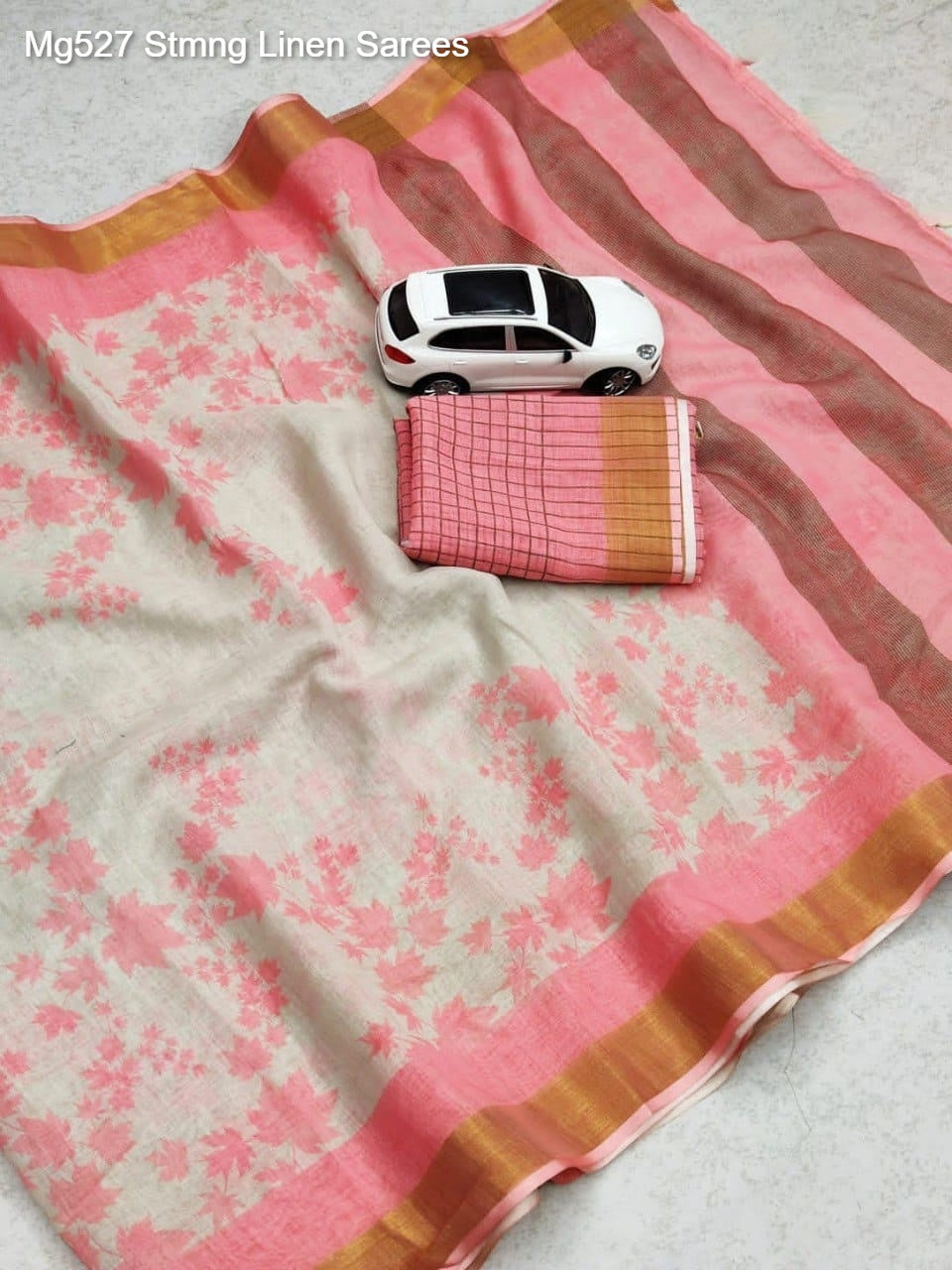 Mg527 Stmng Linen Sarees