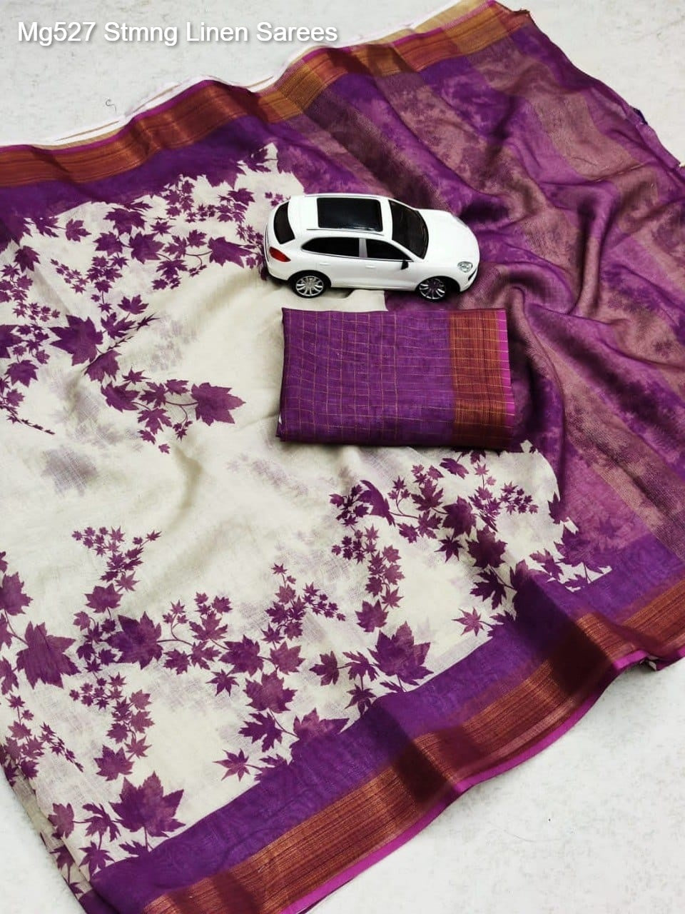 Mg527 Stmng Linen Sarees