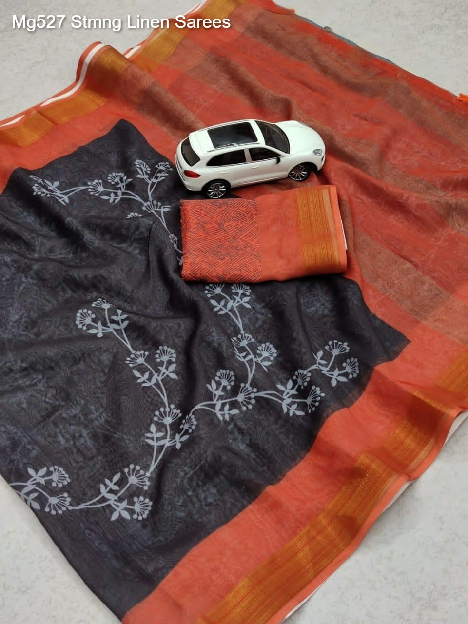 Mg527 Stmng Linen Sarees