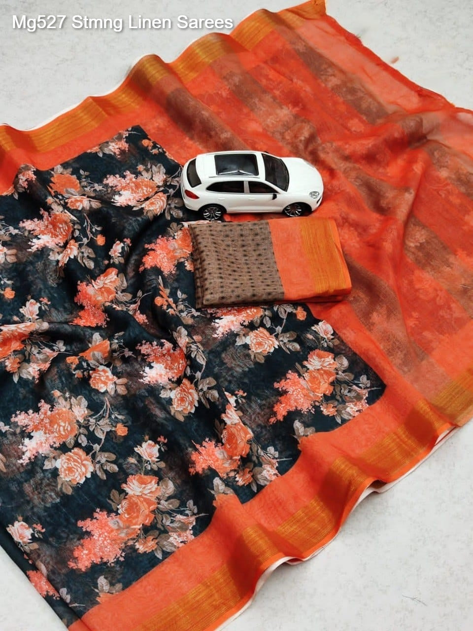 Mg527 Stmng Linen Sarees