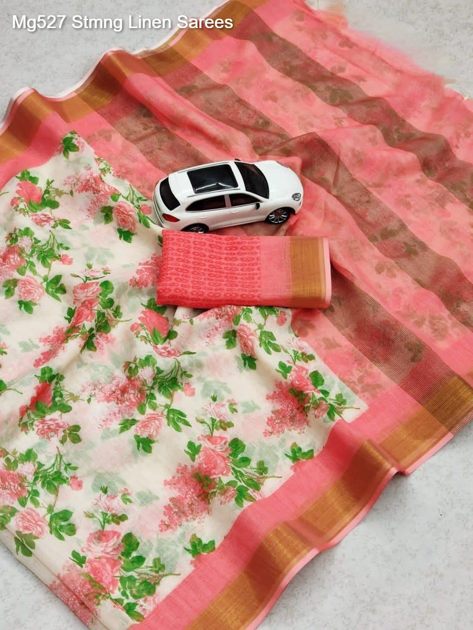 Mg527 Stmng Linen Sarees