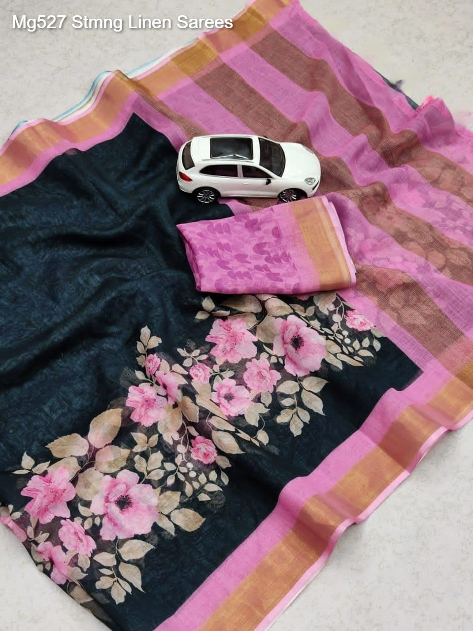 Mg527 Stmng Linen Sarees
