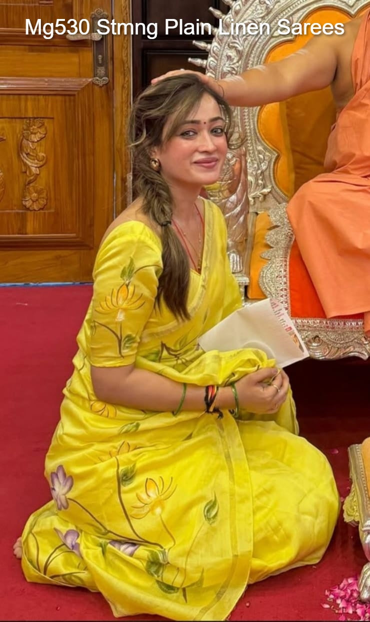 Mg530 Stmng Plain Linen Sarees