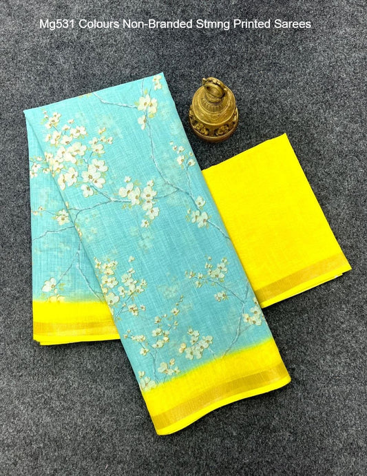 Mg531 Colours Non-Branded Stmng Printed Sarees